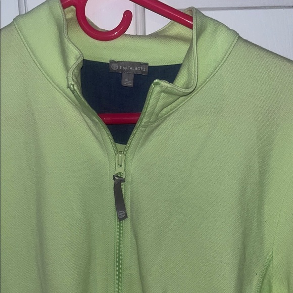 T by Talbots Lime Green Full-Zip Jacket womens size XL petite - Picture 3 of 8